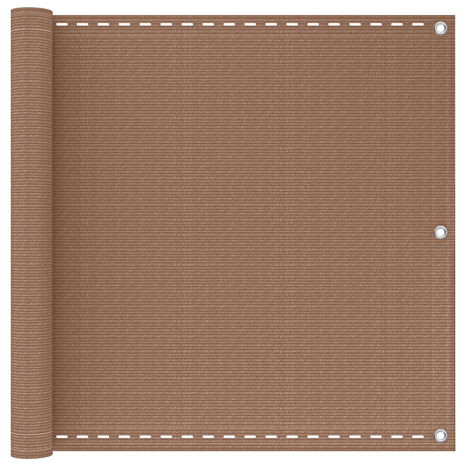 Οθόνη Μπαλκονιού Taupe 75 x 800 cm HDPE και Αλουμίνιο - Pakobazaar