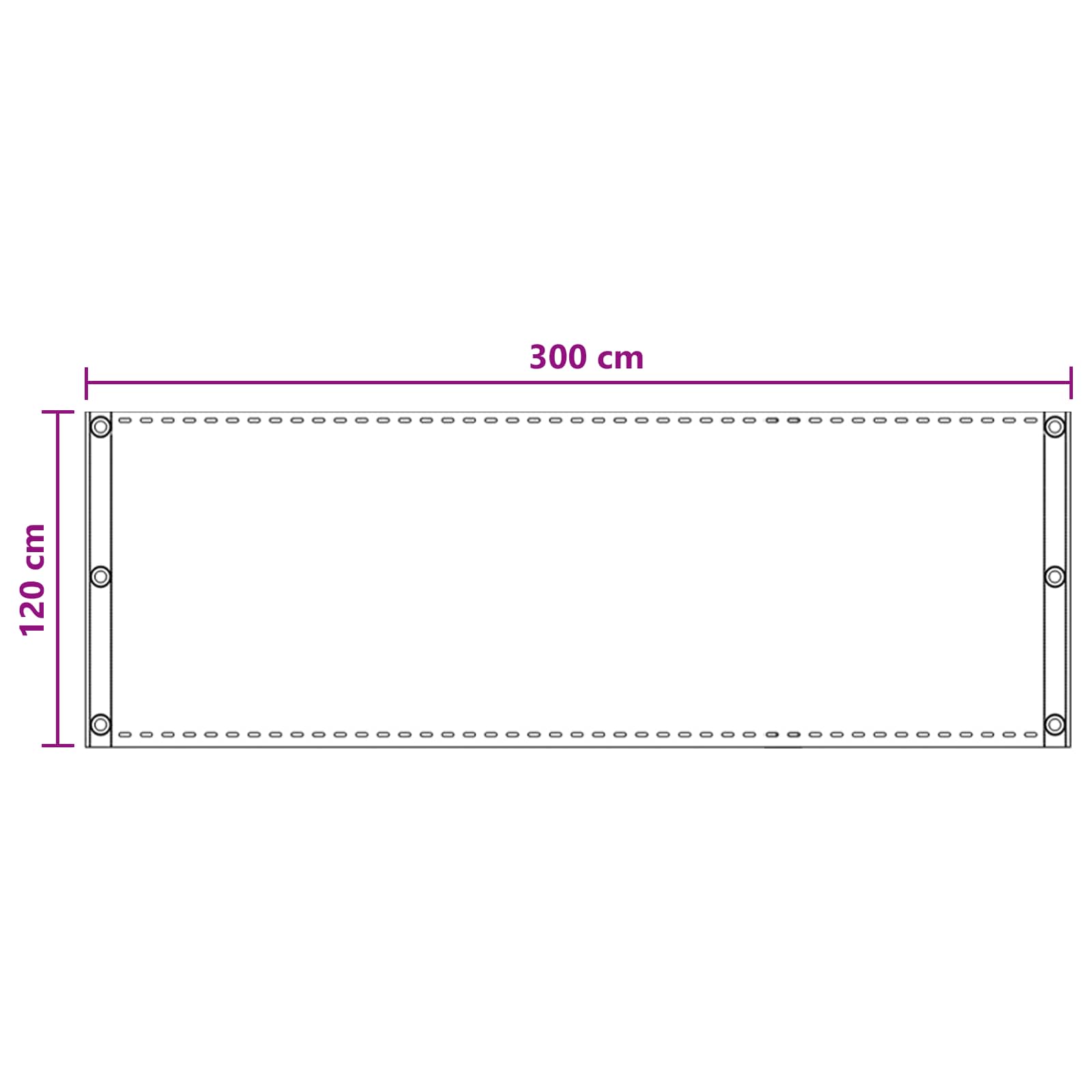 Οθόνη Μπαλκονιού Ανοιχτό γκρι 120 x 300 cm HDPE και Αλουμίνιο - Pakobazaar