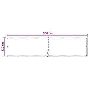 Οθόνη Μπαλκονιού Ανοιχτό γκρι 120 x 500 cm HDPE και Αλουμίνιο - Pakobazaar