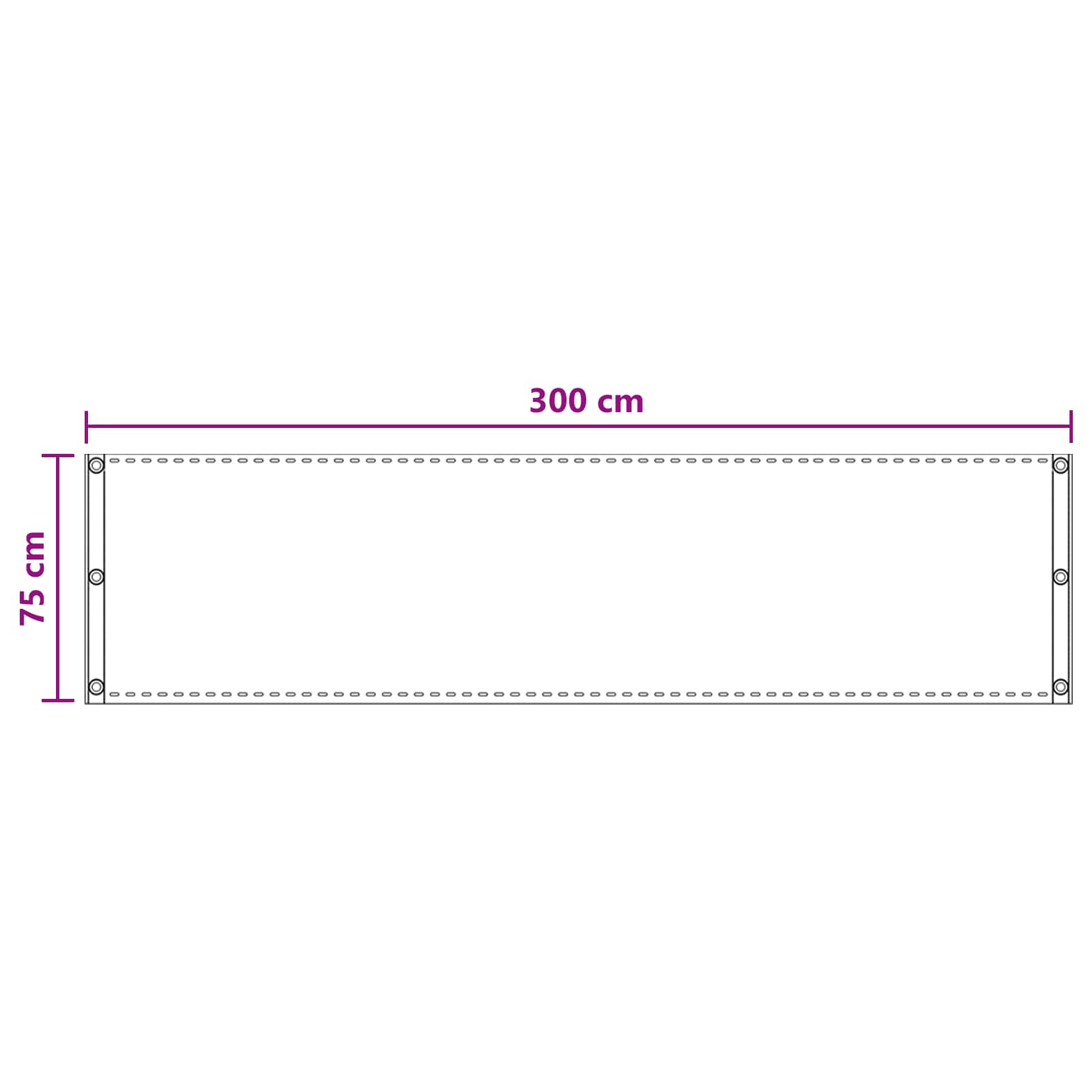 Οθόνη Μπαλκονιού Άμμος 75 x 300 cm HDPE και Αλουμίνιο - Pakobazaar