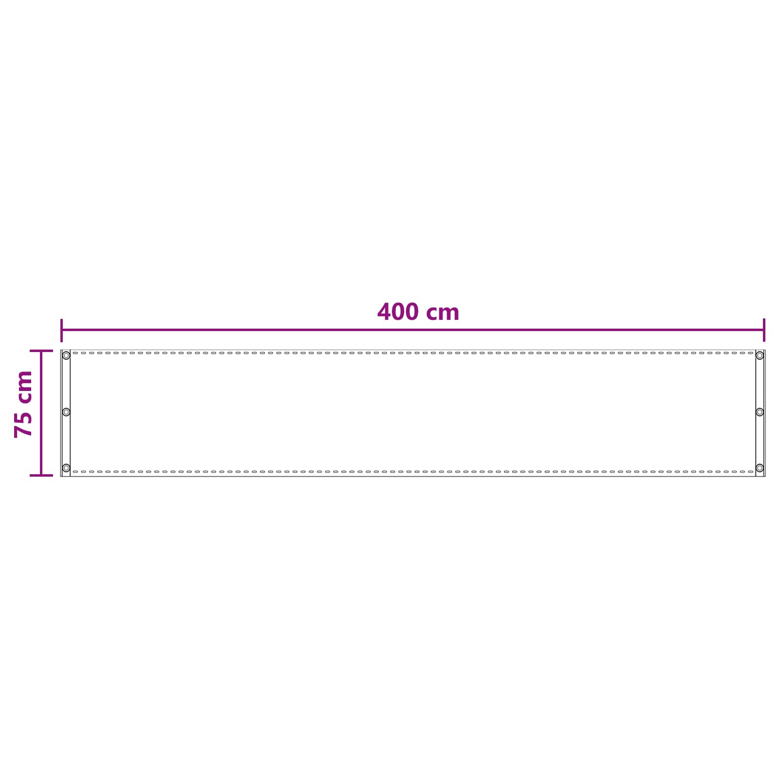 Οθόνη Μπαλκονιού Άμμος 75 x 400 cm HDPE και Αλουμίνιο - Pakobazaar