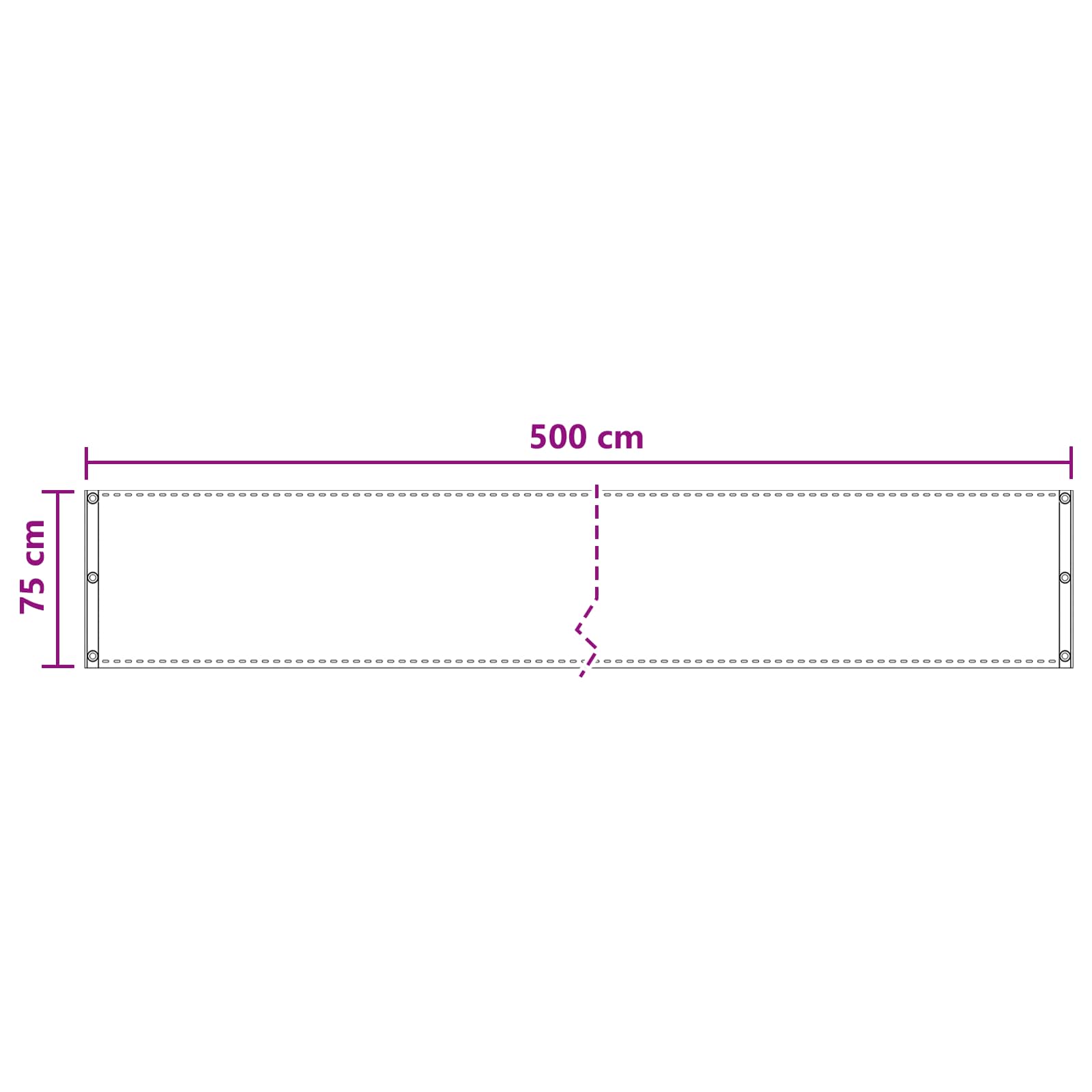 Οθόνη Μπαλκονιού Άμμος 75 x 500 cm HDPE και Αλουμίνιο - Pakobazaar