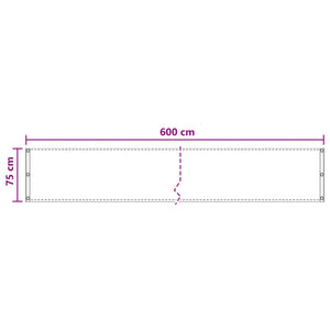 Οθόνη Μπαλκονιού Άμμος 75 x 600 cm HDPE και Αλουμίνιο - Pakobazaar
