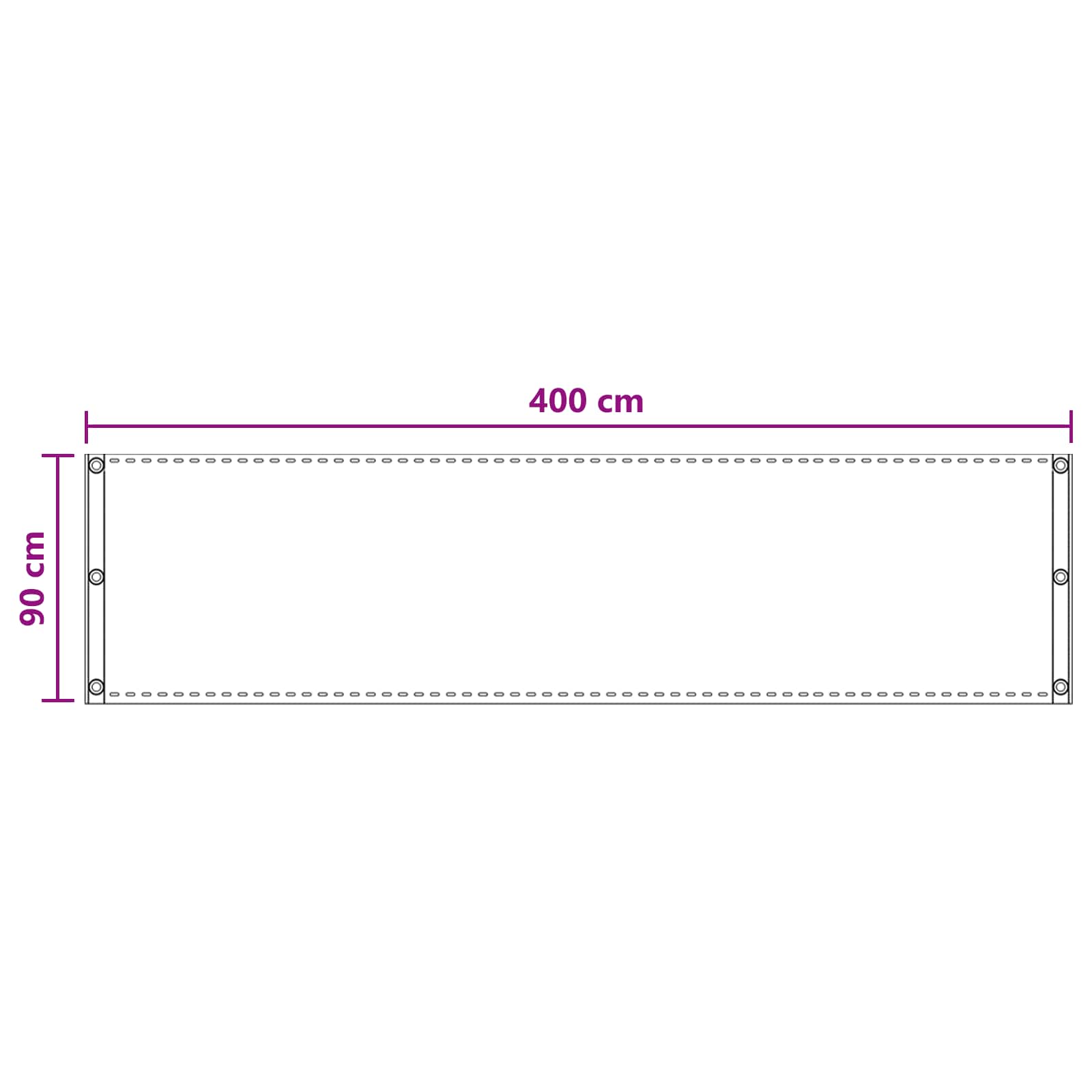 Οθόνη Μπαλκονιού Άμμος 90 x 400 cm HDPE και Αλουμίνιο - Pakobazaar