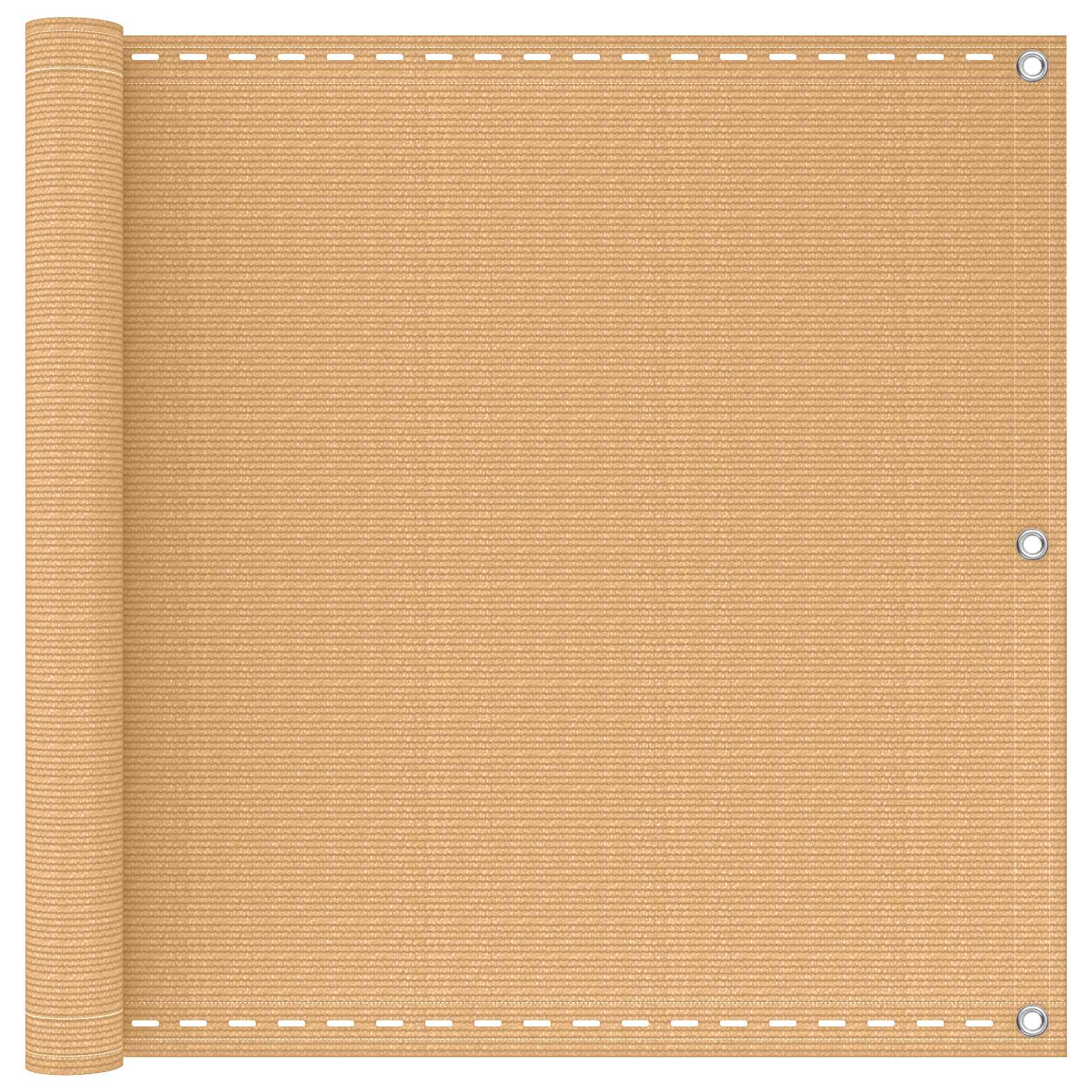 Οθόνη Μπαλκονιού Άμμος 120 x 300 cm HDPE και Αλουμίνιο - Pakobazaar