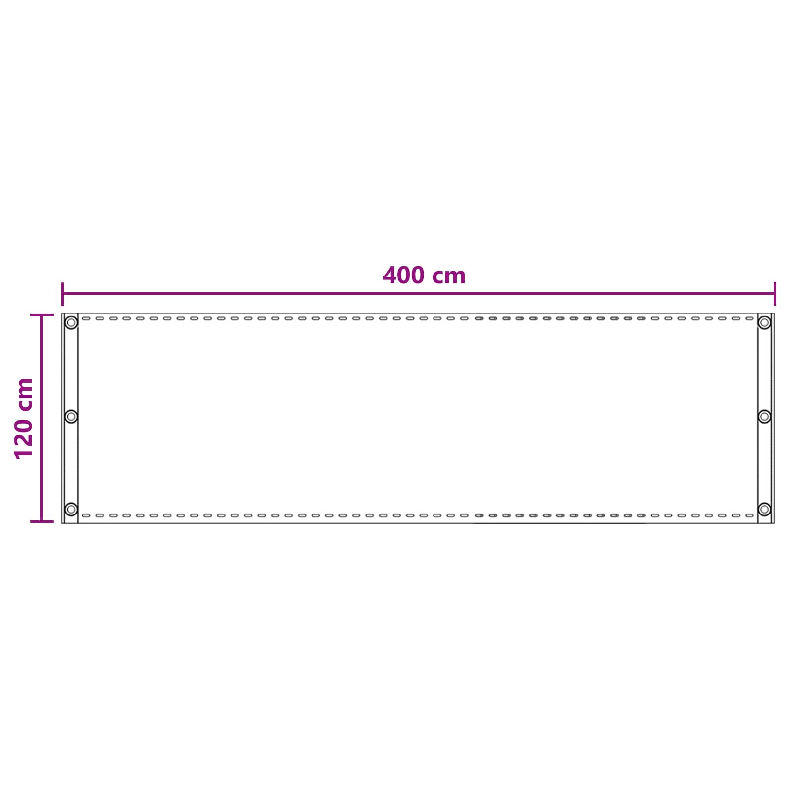 Οθόνη Μπαλκονιού Άμμος 120 x 400 cm HDPE και Αλουμίνιο - Pakobazaar