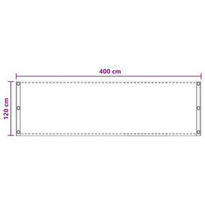 Οθόνη Μπαλκονιού Άμμος 120 x 400 cm HDPE και Αλουμίνιο - Pakobazaar