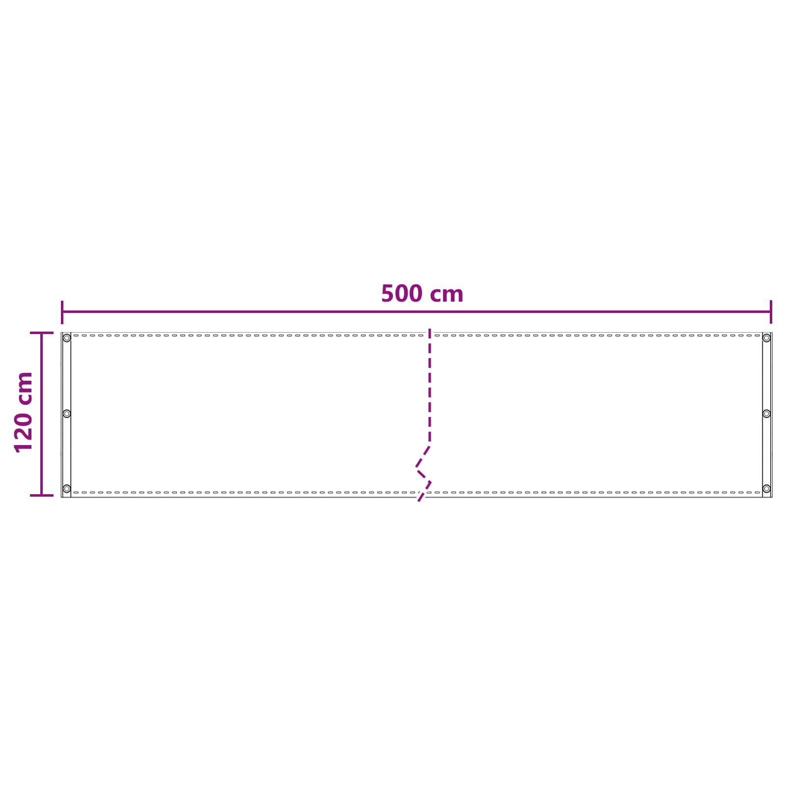 Οθόνη Μπαλκονιού Άμμος 120 x 500 cm HDPE και Αλουμίνιο - Pakobazaar