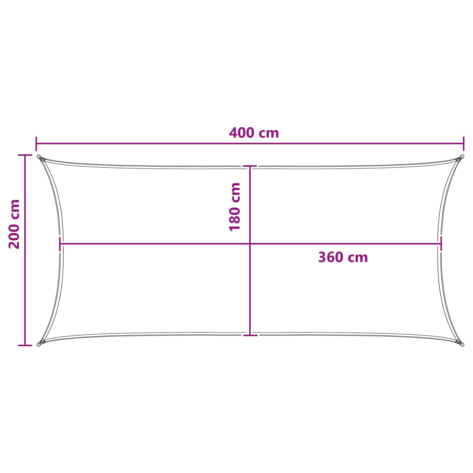 Ικανότητα Σκίασης Γκρι και Λευκό 2 x 4 m HDPE - Pakobazaar