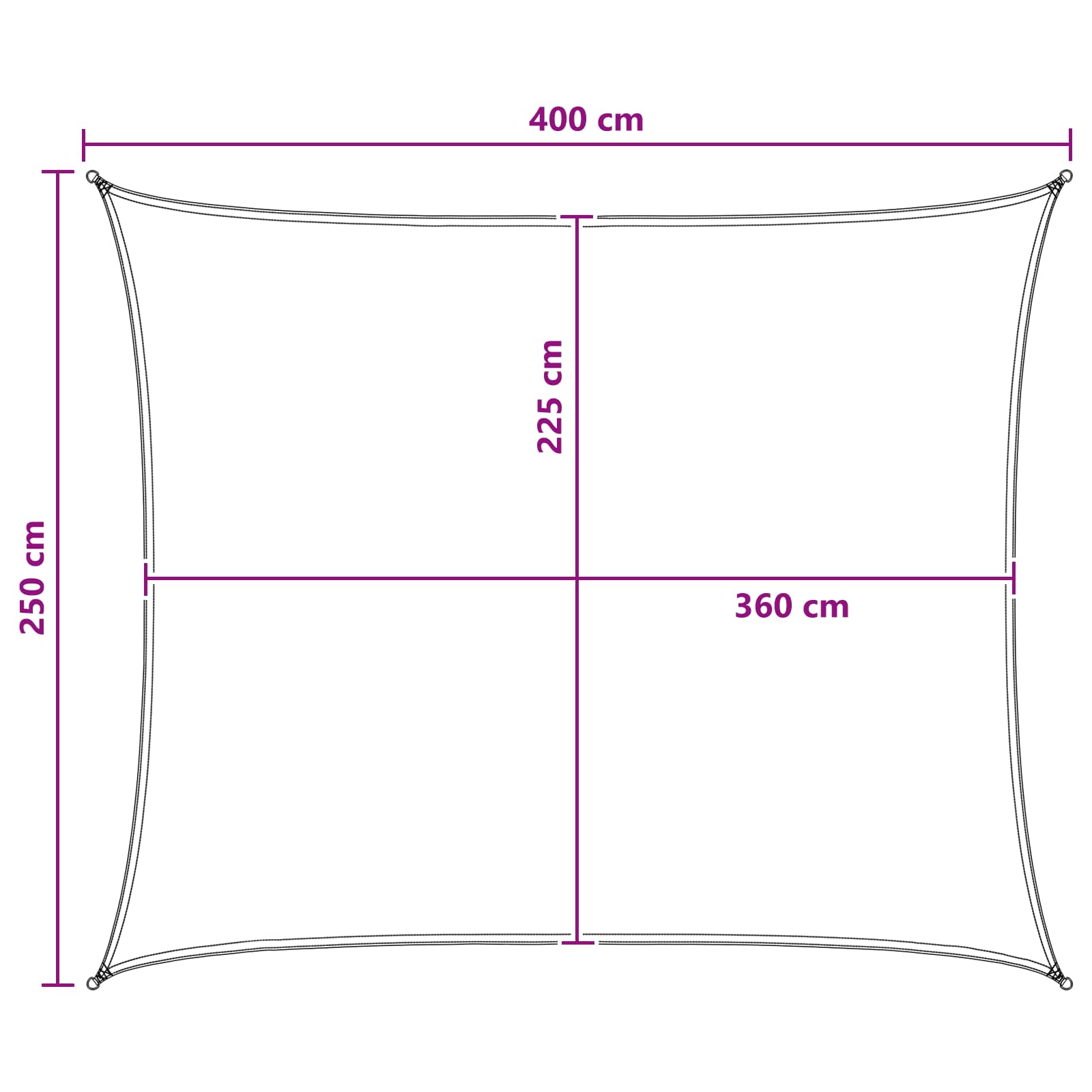 Ικανότητα Σκίασης Γκρι και Λευκό 2,5 x 4 m HDPE - Pakobazaar