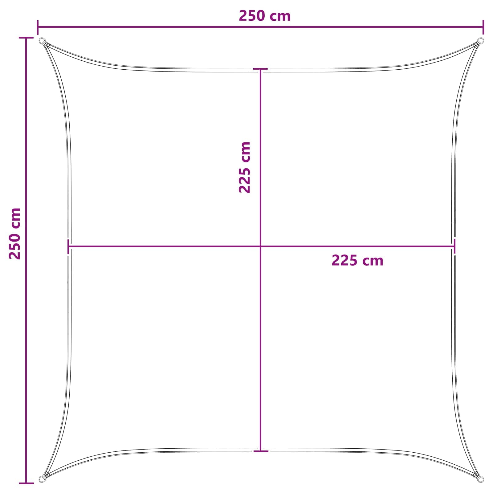 Ικανότητα Σκίασης Κίτρινο και Λευκό 2,5 x 2,5 m HDPE - Pakobazaar