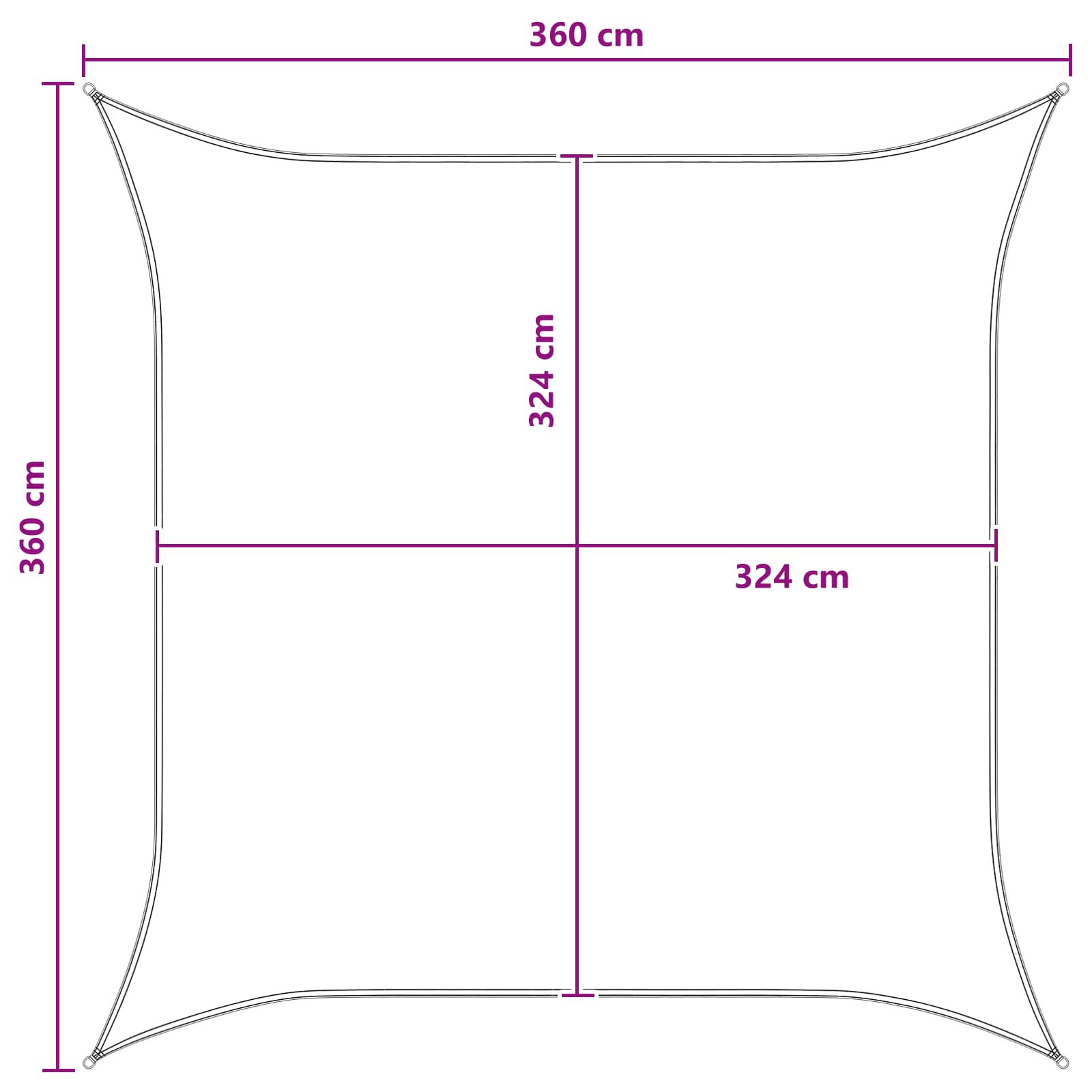 Ικανότητα Σκίασης Κίτρινο και Λευκό 3,6 x 3,6 m HDPE - Pakobazaar