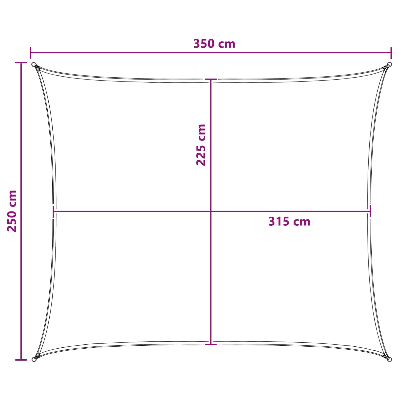 Ικανότητα Σκίασης Κίτρινο και Λευκό 2,5 x 3,5 m HDPE - Pakobazaar