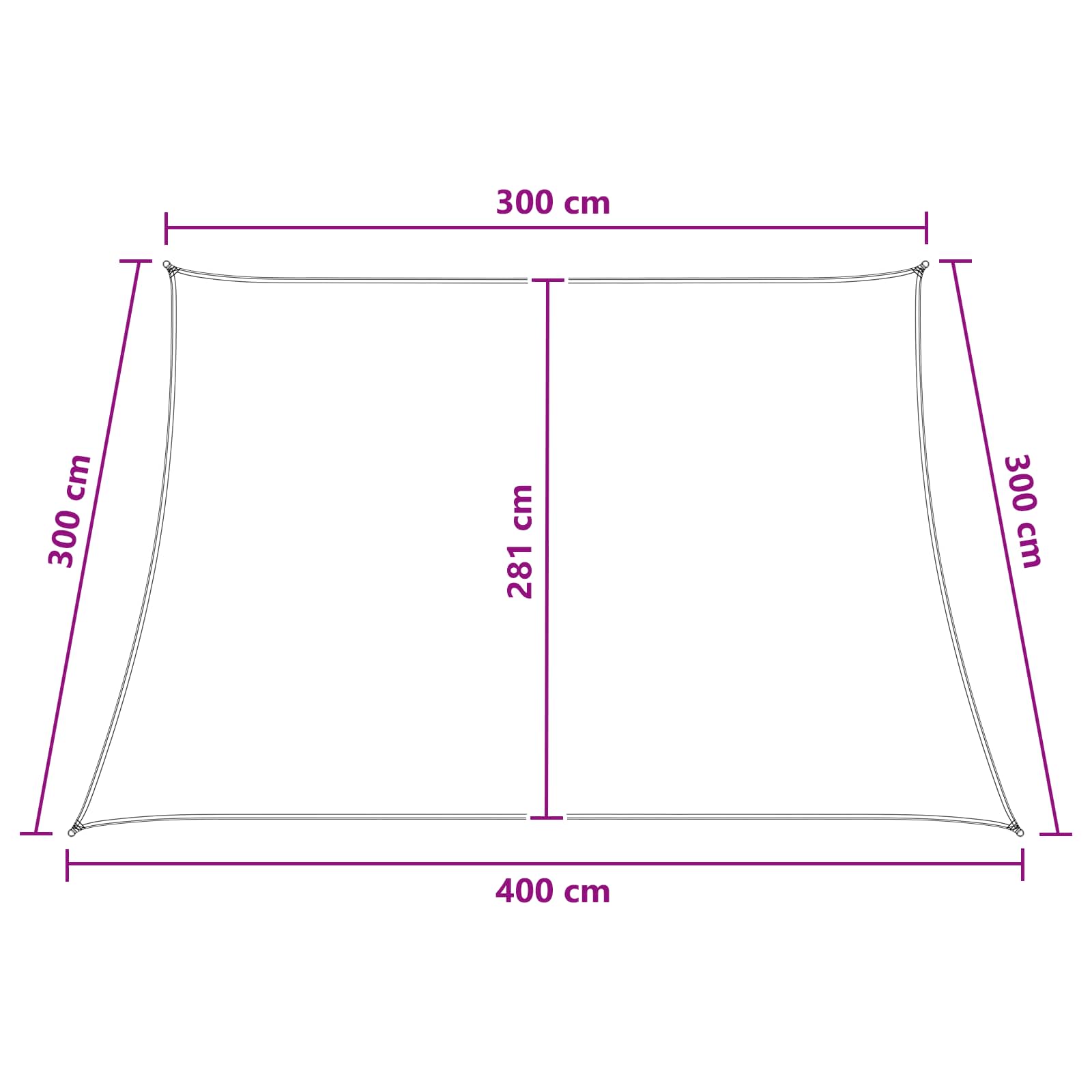 Ικανότητα Σκίασης Κίτρινο και Λευκό 3 / 4 x 3 m HDPE - Pakobazaar