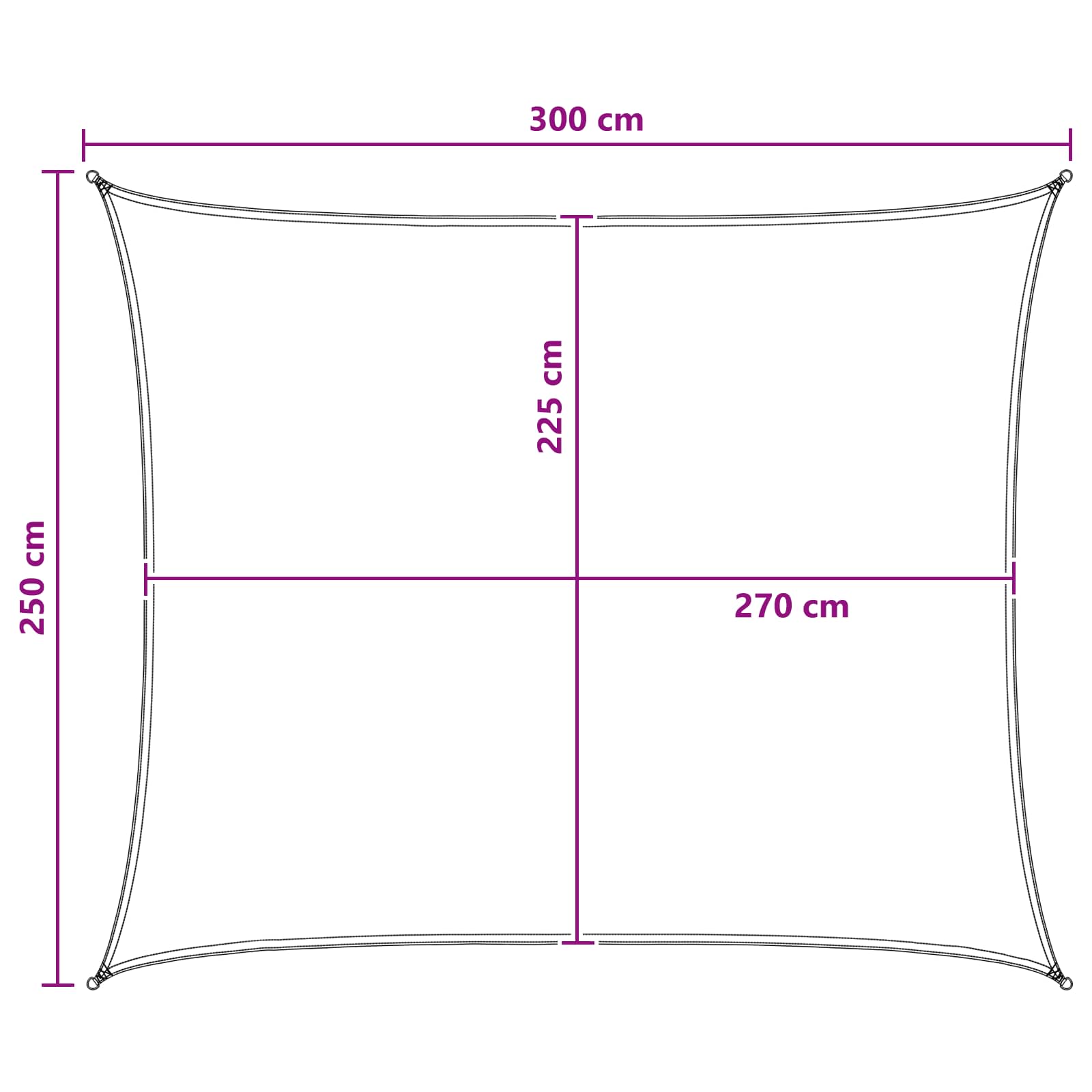 Ικανότητα Σκίασης 2,5 x 3 m HDPE Ορθογώνιος - Pakobazaar