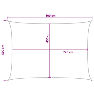Ικανότητα Σκίασης Ανοιχτό Γκρι και Λευκό 5 x 8 m HDPE - Pakobazaar