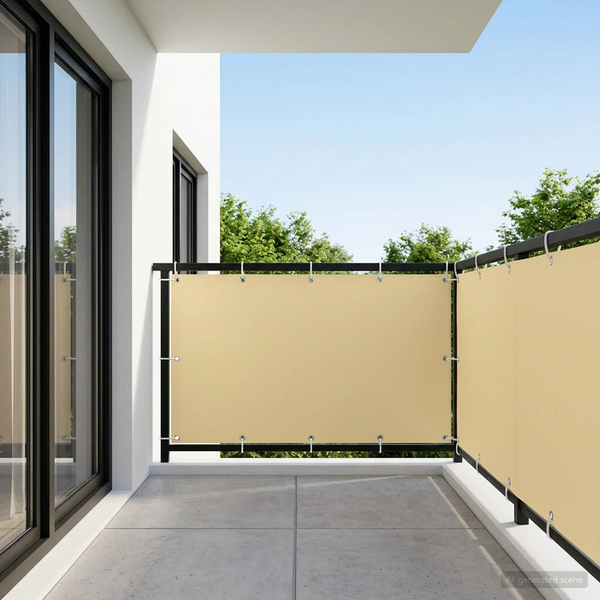 Αδιάφανο σκίαστρο μπαλκονιού 150 x 300 cm Polyester Άμμος - Pakobazaar