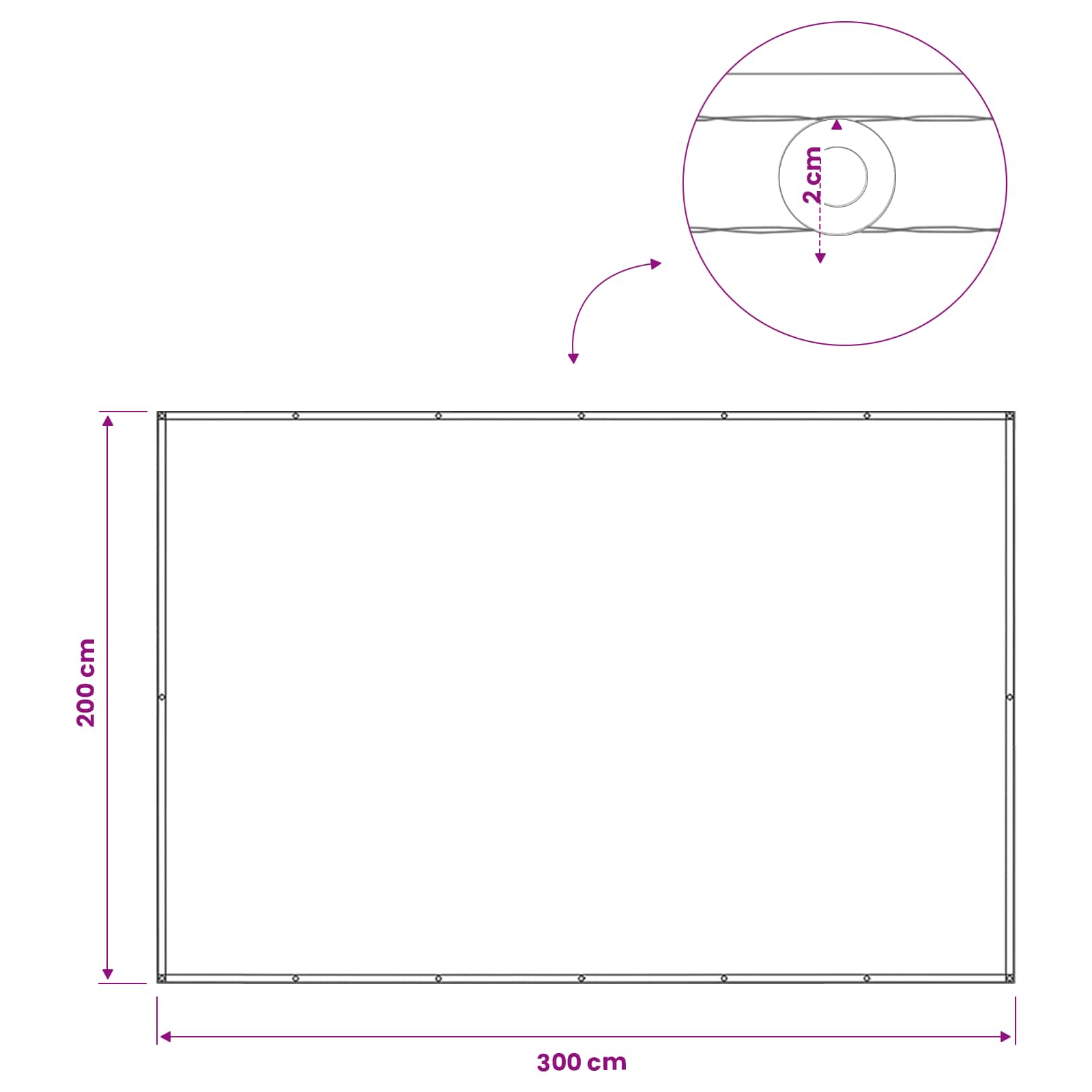 Αδιάφανο σκίαστρο μπαλκονιού 200 x 300 cm - Pakobazaar