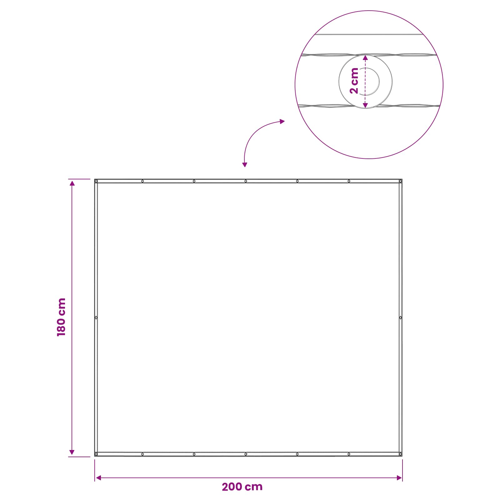 Αδιάφανο σκίαστρο μπαλκονιού 180 x 200 cm - Pakobazaar