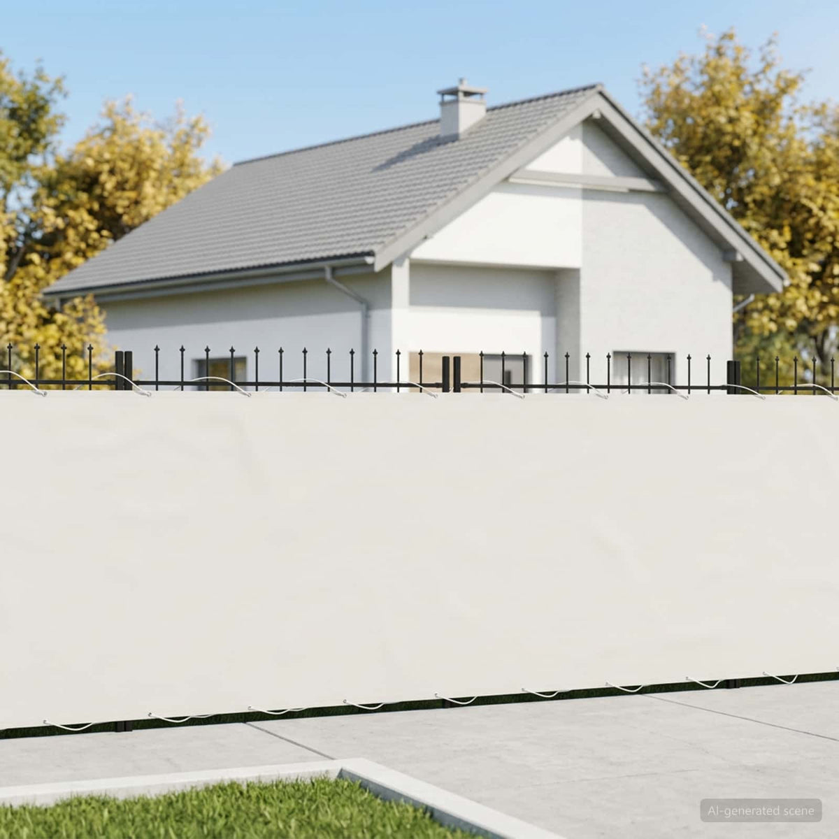 Αδιάφανο σκίαστρο μπαλκονιού 150 x 200 cm Polyester Λευκό - Pakobazaar