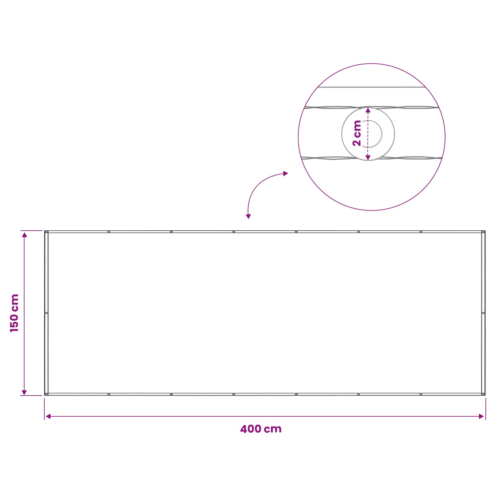 Αδιάφανο σκίαστρο μπαλκονιού 150 x 400 cm - Pakobazaar