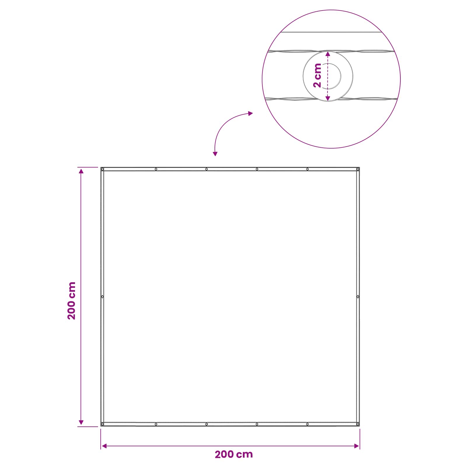 Αδιάφανο σκίαστρο μπαλκονιού 200 x 200 cm - Pakobazaar
