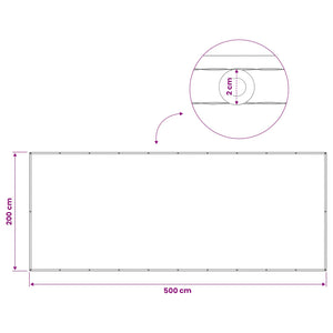 Αδιάφανο σκίαστρο μπαλκονιού 200 x 500 cm - Pakobazaar