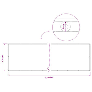 Αδιάφανο σκίαστρο μπαλκονιού 200 x 1000 cm - Pakobazaar