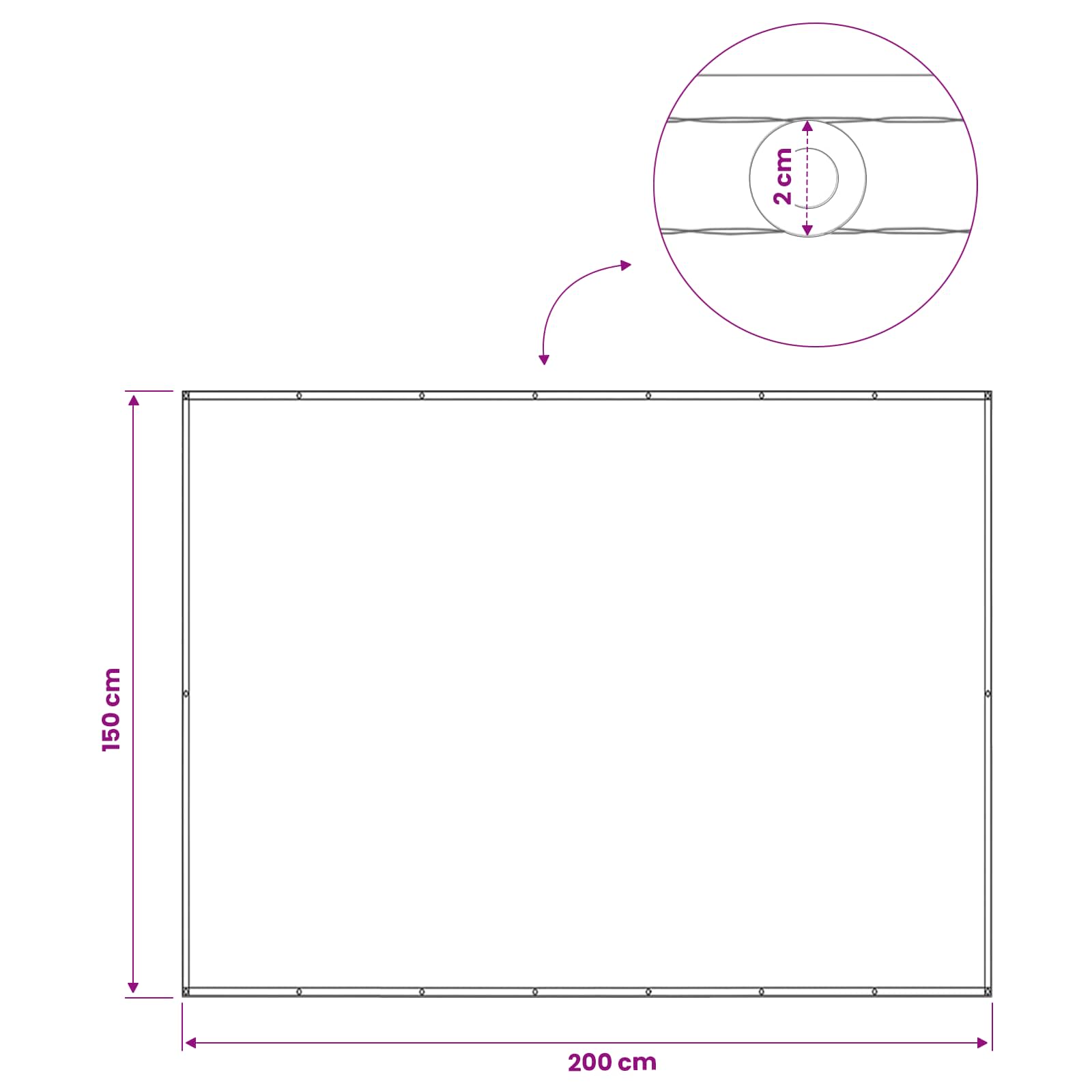 Αδιάφανο σκίαστρο μπαλκονιού 150 x 200 cm - Pakobazaar