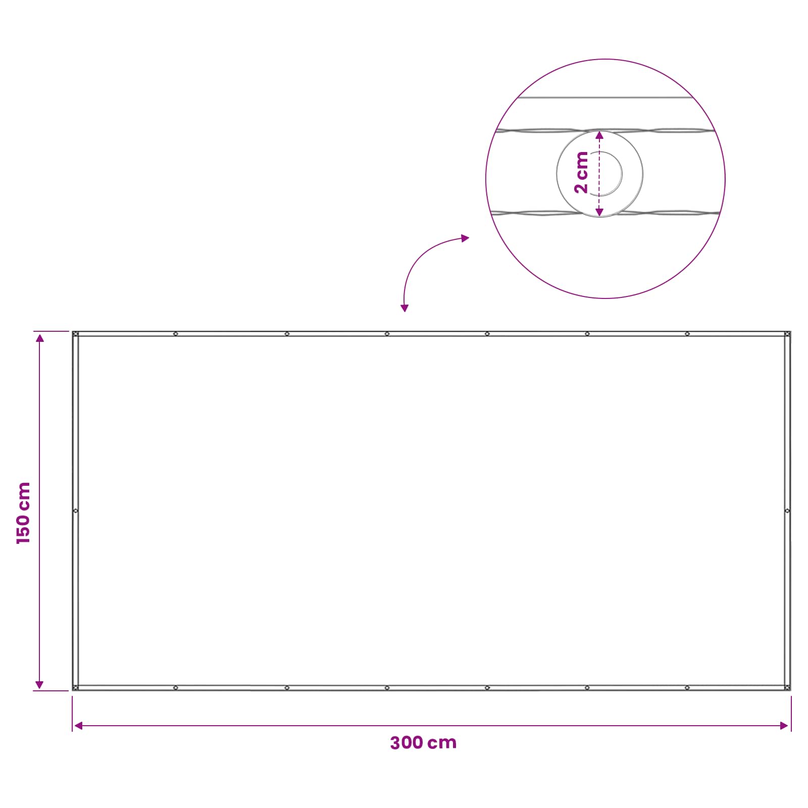Αδιάφανο σκίαστρο μπαλκονιού 150 x 300 cm - Pakobazaar