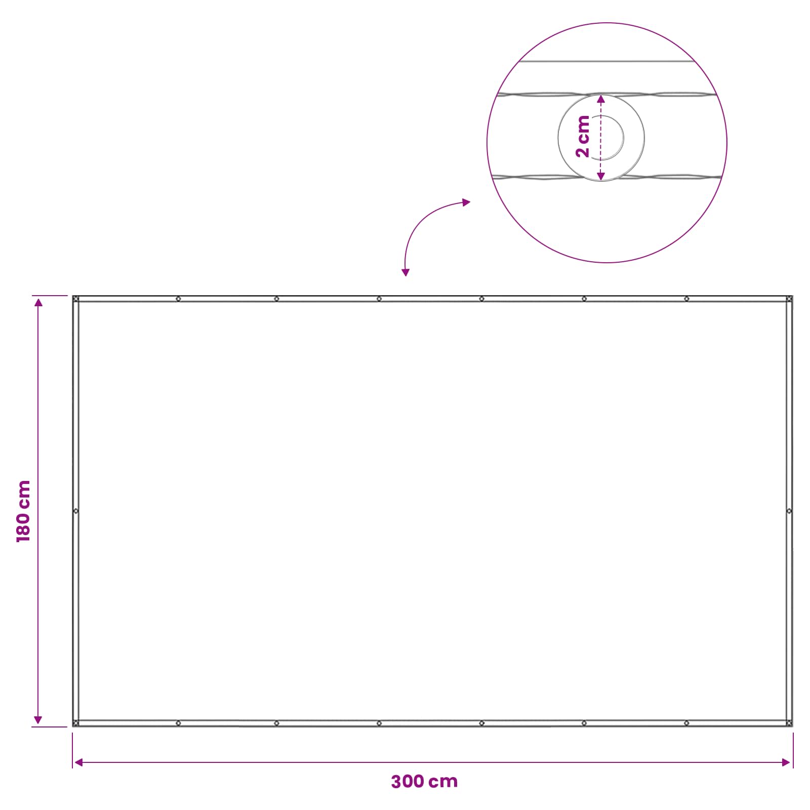 Αδιάφανο σκίαστρο μπαλκονιού 180 x 300 cm - Pakobazaar