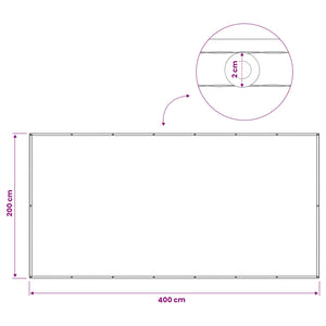 Αδιάφανο σκίαστρο μπαλκονιού 200 x 400 cm - Pakobazaar