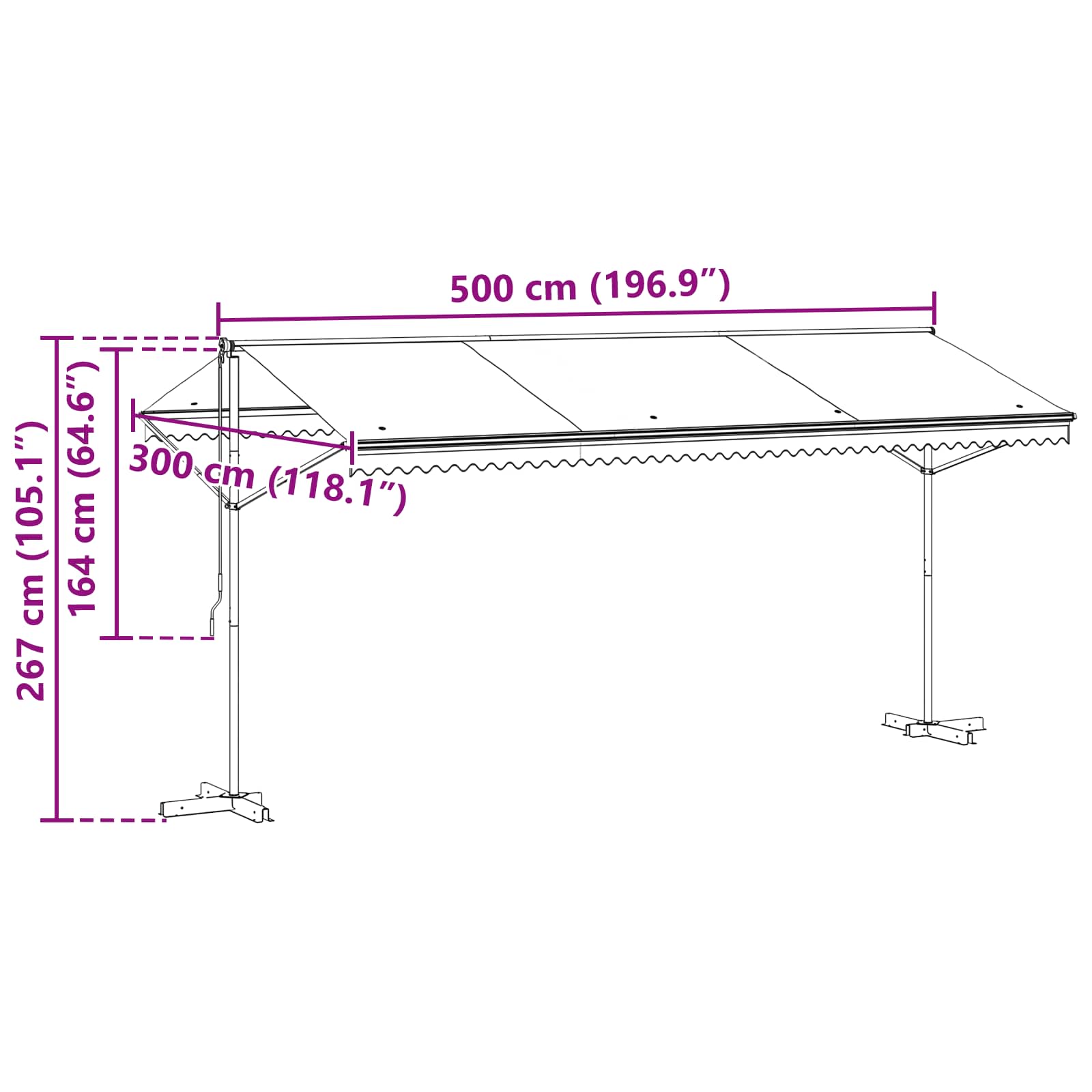 Αυτόνομη τέντα Ανθρακί 5 x 3 m Πολυεστέρας - Pakobazaar