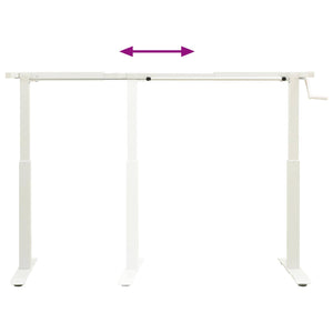 Γραφείο Λευκό και Φυσικό 140 x 60 cm Στερεό Ξύλο Δρυός
