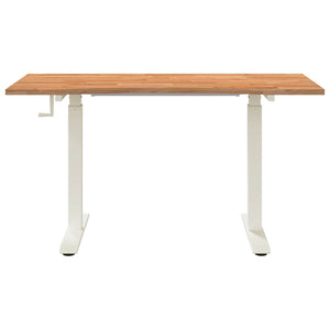 Γραφείο Λευκό και Ανοιχτό Καφέ 140 x 60 cm Στερεό Ξύλο Δρυός - Pakobazaar