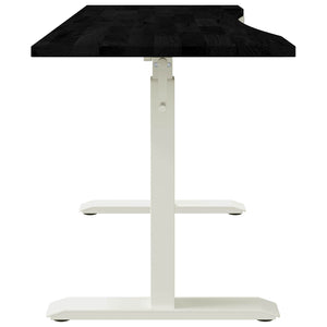 Γραφείο Λευκό και σκούρο καφέ 140 x 60 cm Στερεό Ξύλο Δρυός - Pakobazaar