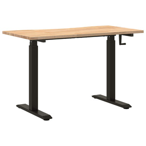 Γραφείο Μαύρο και φυσικό 120 x 60 cm Στερεό Ξύλο Δρυός