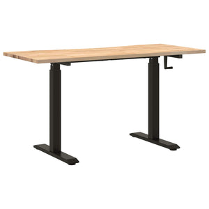 Γραφείο Μαύρο και φυσικό 140 x 60 cm Στερεό Ξύλο Δρυός