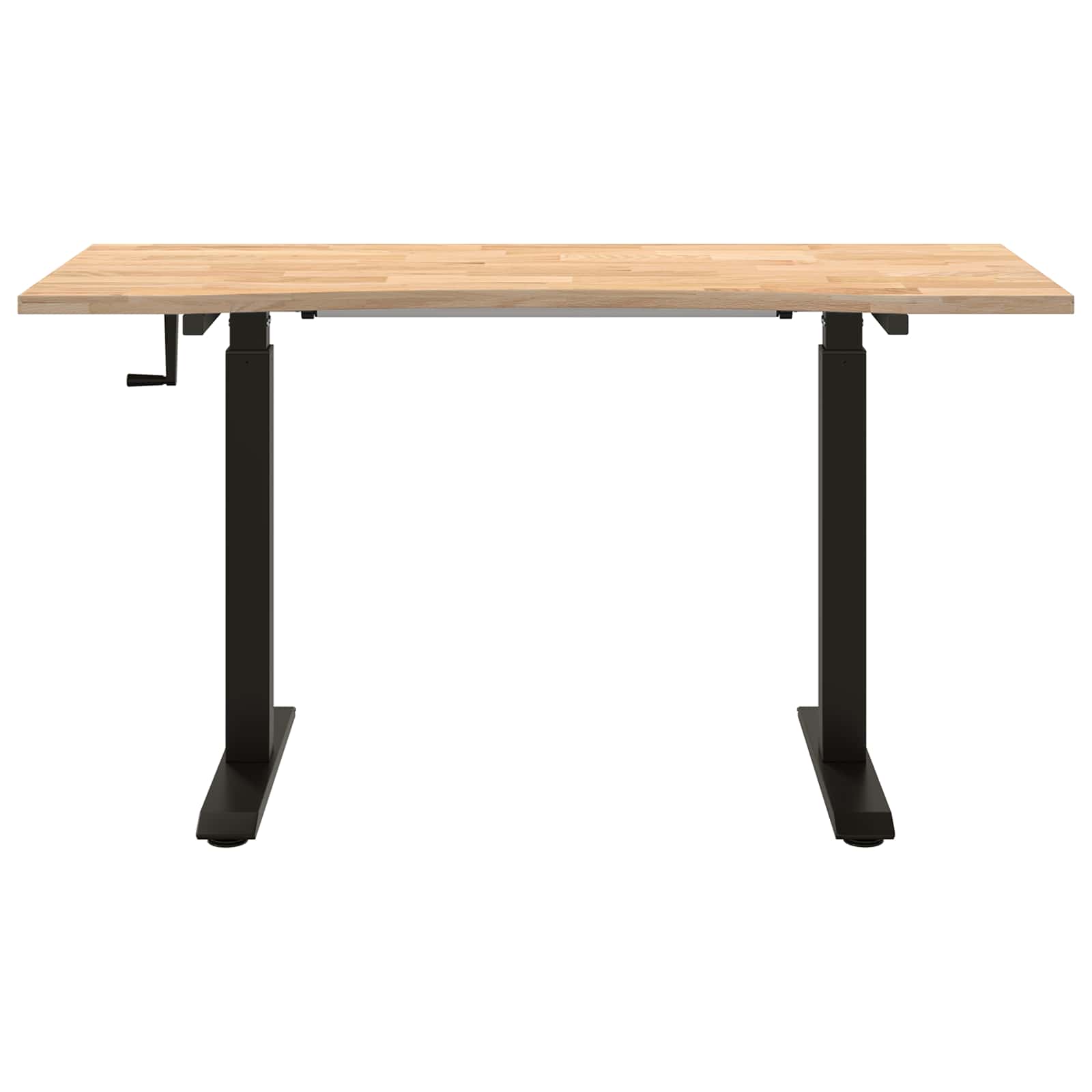 Γραφείο Μαύρο και φυσικό 140 x 60 cm Στερεό Ξύλο Δρυός