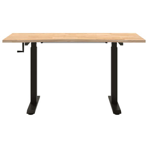 Γραφείο Μαύρο και φυσικό 140 x 60 cm Στερεό Ξύλο Δρυός