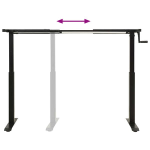 Γραφείο Μαύρο και φυσικό 140 x 60 cm Στερεό Ξύλο Δρυός