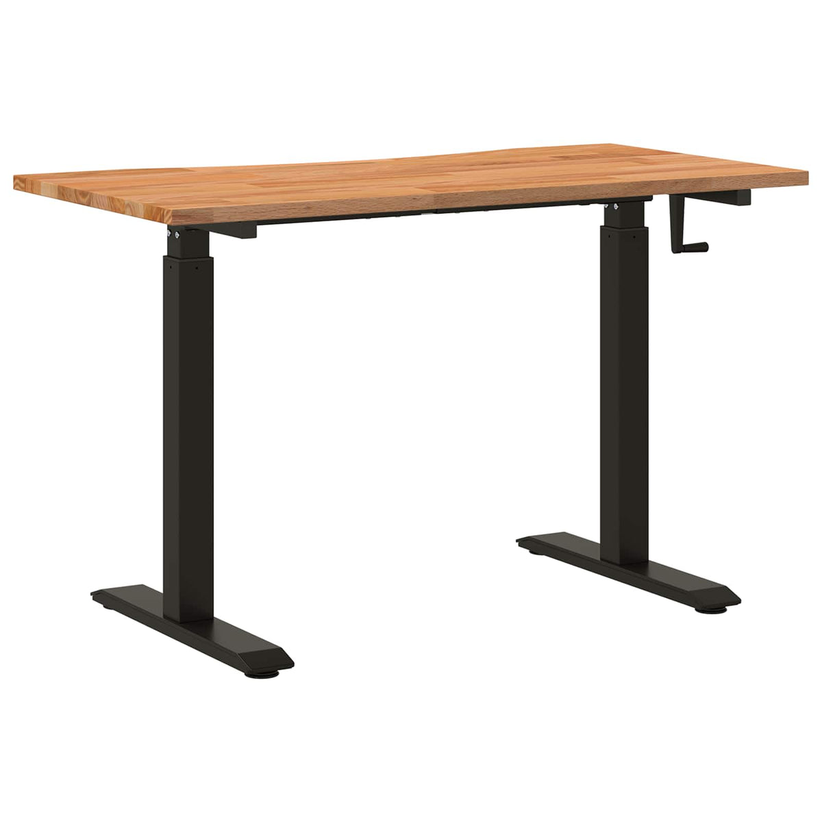 Γραφείο Μαύρο και Ανοιχτό Καφέ 120 x 60 cm Στερεό Ξύλο Δρυός - Pakobazaar