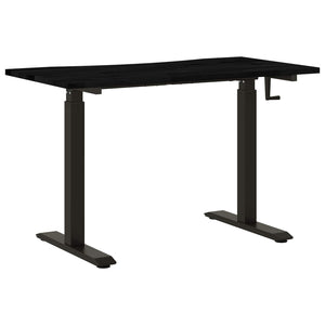 Γραφείο Μαύρο και Σκούρο Καφέ 120 x 60 cm Στερεό Ξύλο Δρυός - Pakobazaar