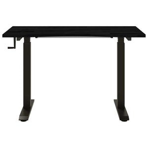 Γραφείο Μαύρο και Σκούρο Καφέ 120 x 60 cm Στερεό Ξύλο Δρυός - Pakobazaar