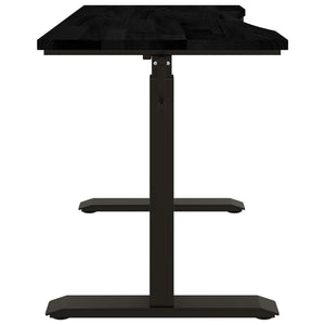 Γραφείο Μαύρο και Σκούρο Καφέ 120 x 60 cm Στερεό Ξύλο Δρυός - Pakobazaar