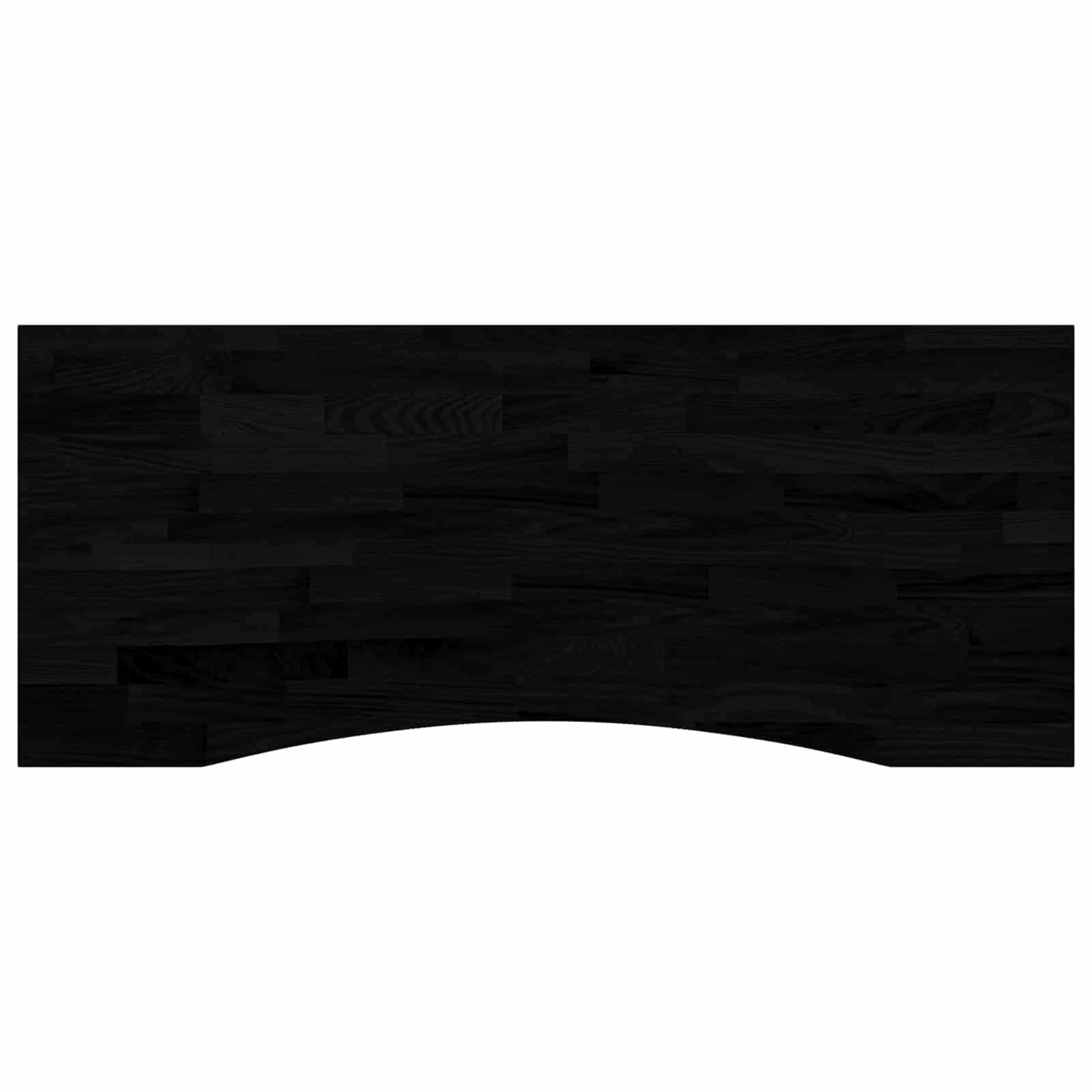 Γραφείο Μαύρο και Σκούρο Καφέ 120 x 60 cm Στερεό Ξύλο Δρυός