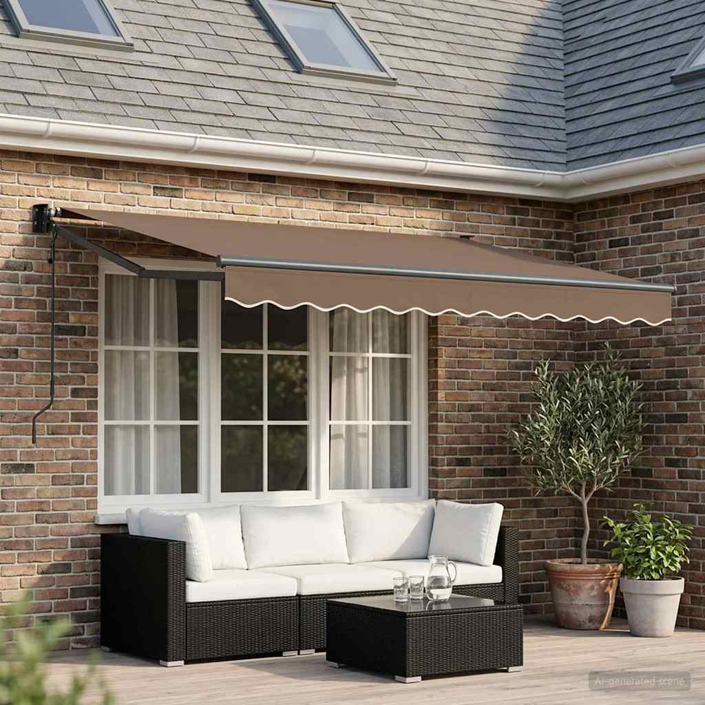 Αντιανεμικό Taupe 3 x 2 m Πολυέστερ και Μέταλλο - Pakobazaar