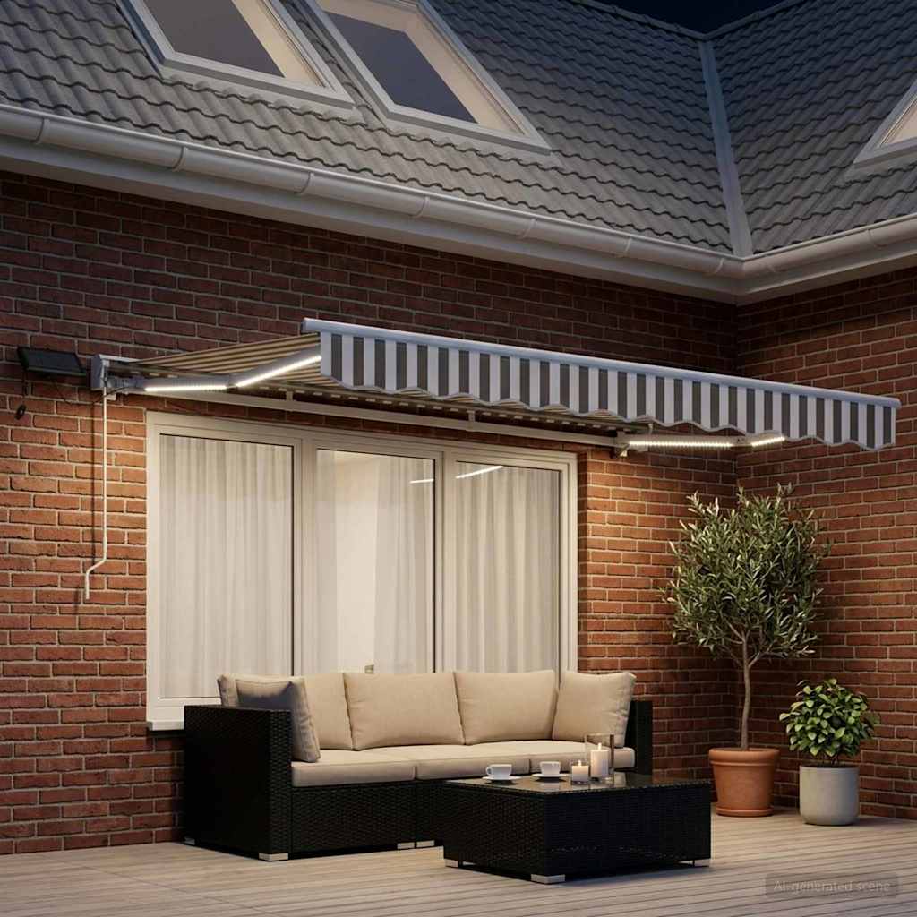 Χειροκίνητο πλαίσιο τέντας με LED 3 x 2 m - Pakobazaar