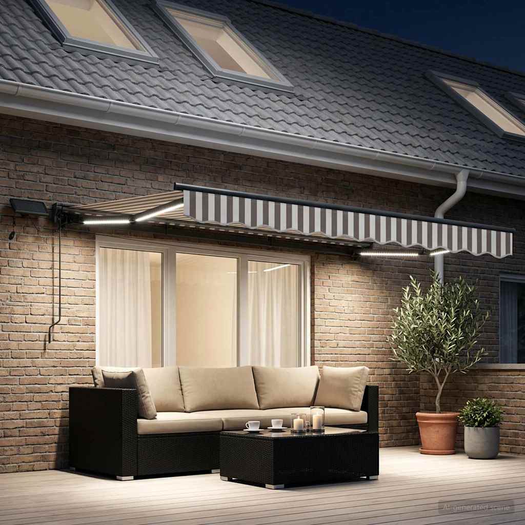 Χειροκίνητο πλαίσιο τέντας με LED 3 x 2 m - Pakobazaar