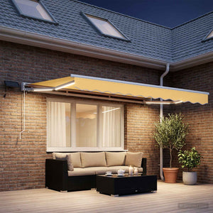 Χειροκίνητο πλαίσιο τέντας με LED Άμμος 4 x 2 m - Pakobazaar